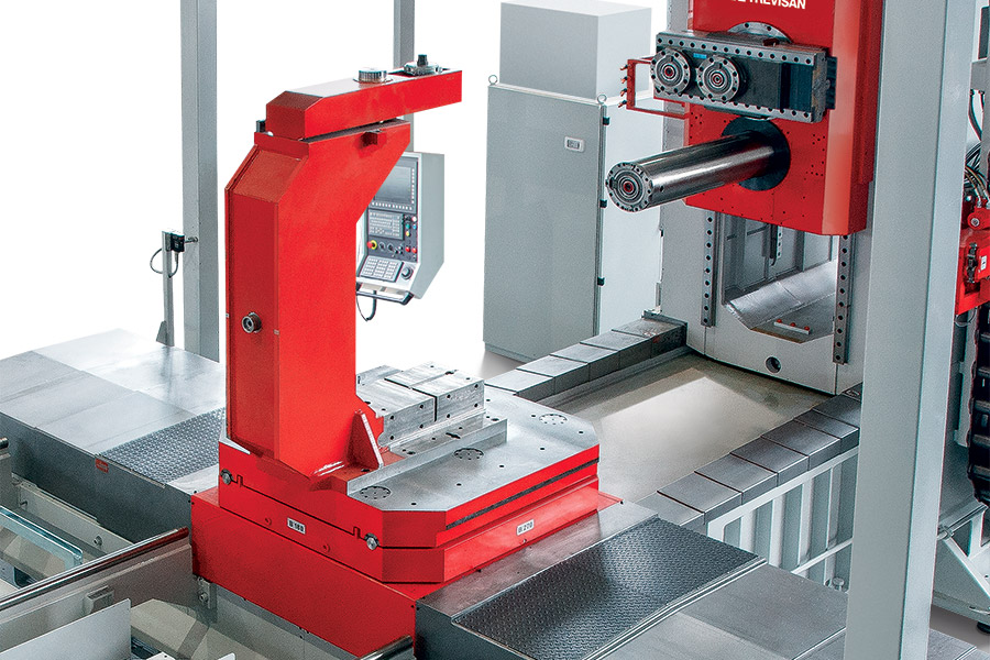 Trevisan Machine Tool's CNC machining center with their integrated facing head attached to it