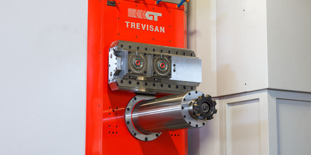 an integrated facing head on a Trevisan machining center